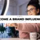 Content creator filming with a ring light for a guide on becoming a brand influencer with a small following.